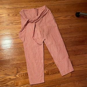 Free people red gingham pants